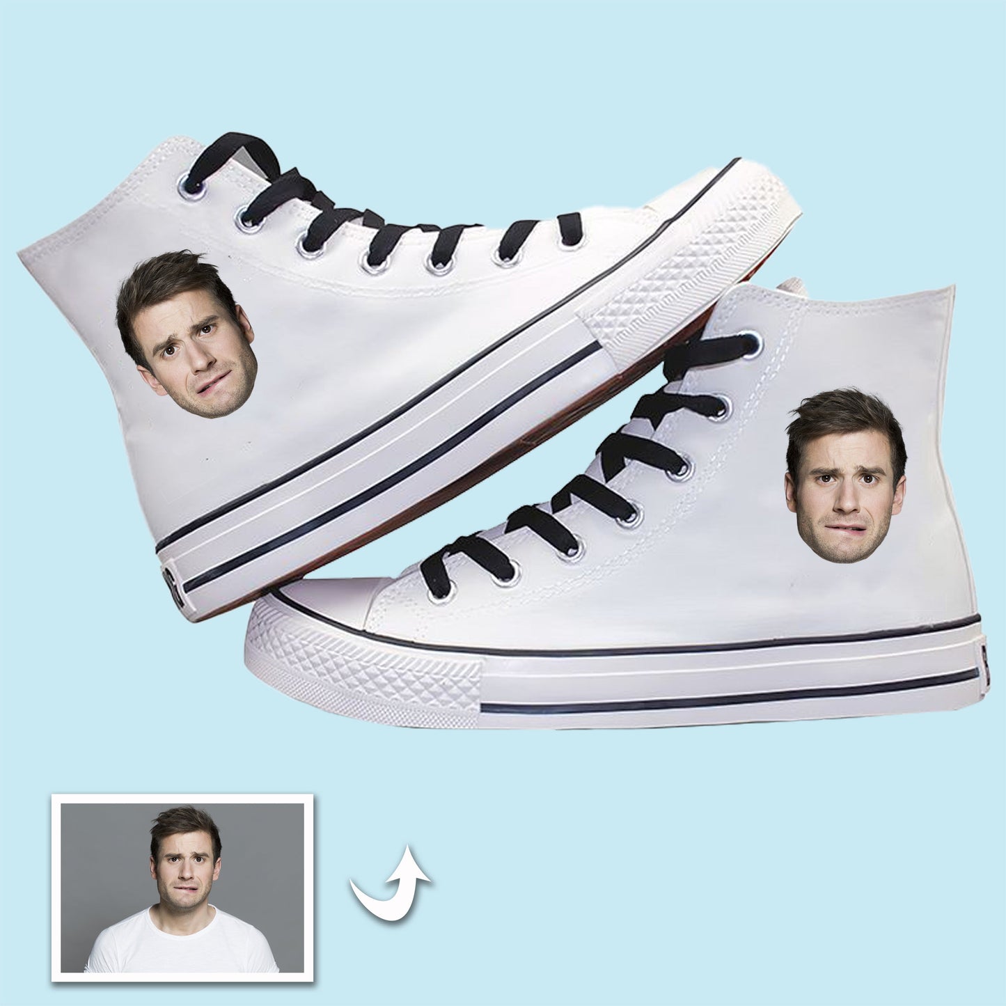 Canvas Shoes, Photo Canvas Shoes Waist High Unique Gifts