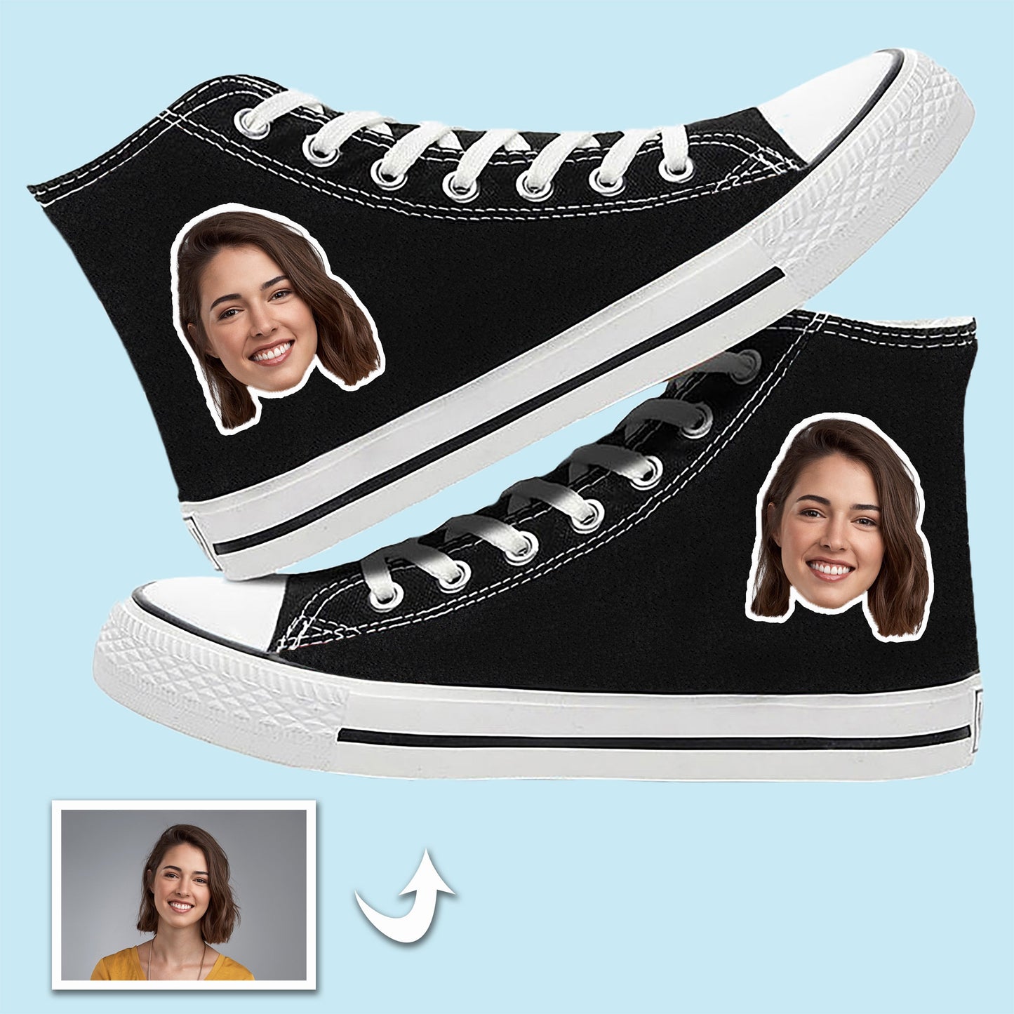 Canvas Shoes, Photo Canvas Shoes Waist High Unique Gifts