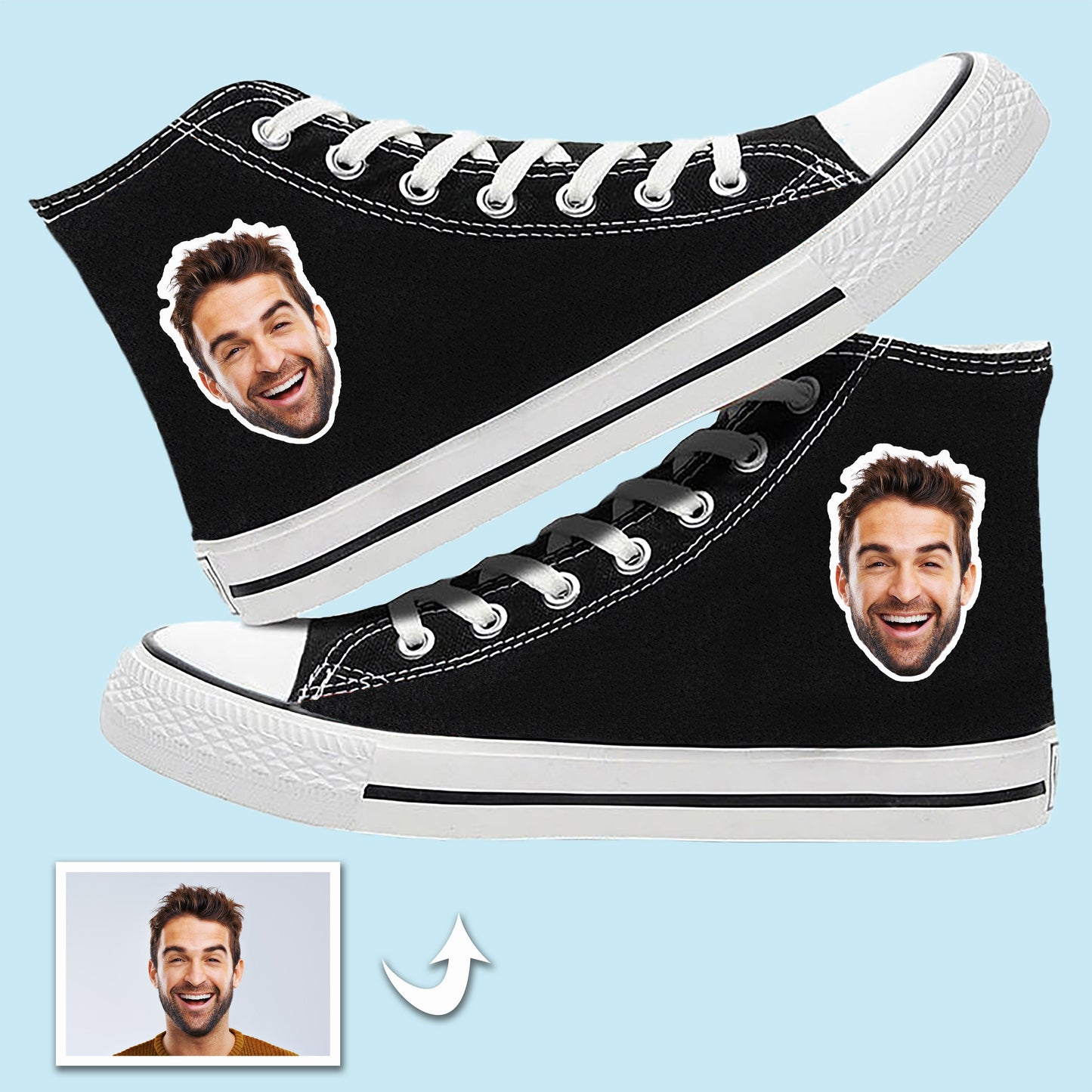 Canvas Shoes, Photo Canvas Shoes Waist High Unique Gifts