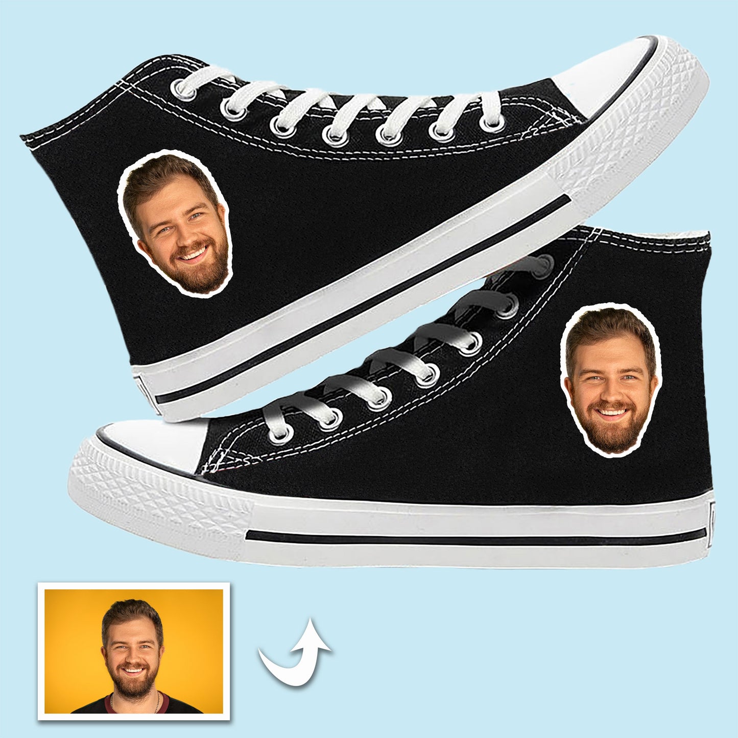 Canvas Shoes, Photo Canvas Shoes Waist High Unique Gifts