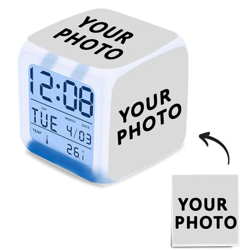 Multiphoto Alarm Clock Home Decoration Colorful Custom Desk Clock
