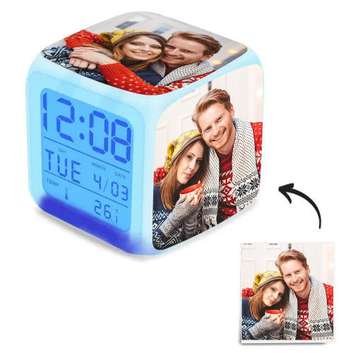 Multiphoto Alarm Clock Home Decoration Colorful Custom Desk Clock