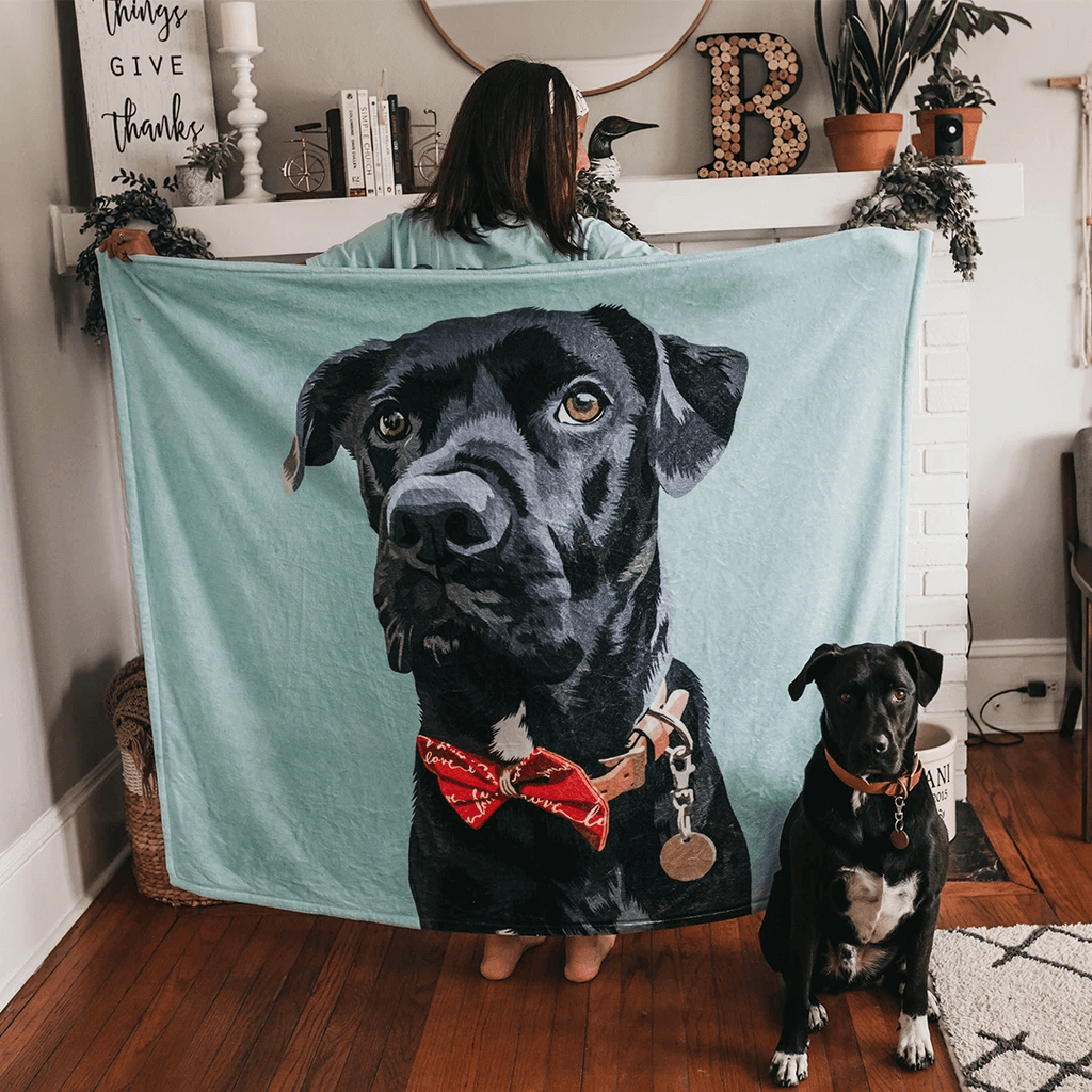 Custom Dog/Pet One Photo Blankets Fleece Blanket
