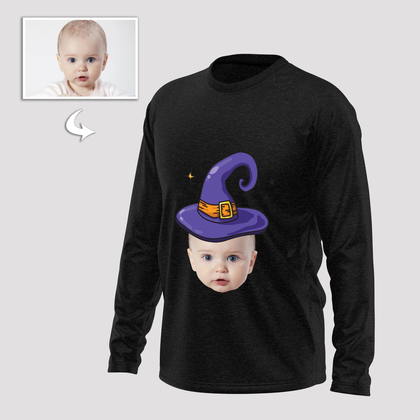 Custom Photo Cotton Long Sleeve Shirts For Halloween