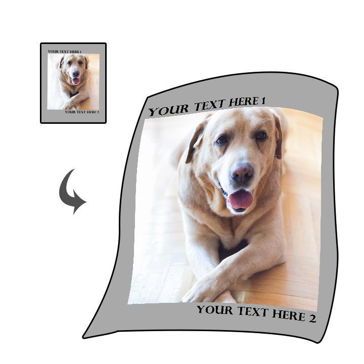 Custom Dog/Pet Fleece Photo Blanket with 1-4 Photos - faceonboxer