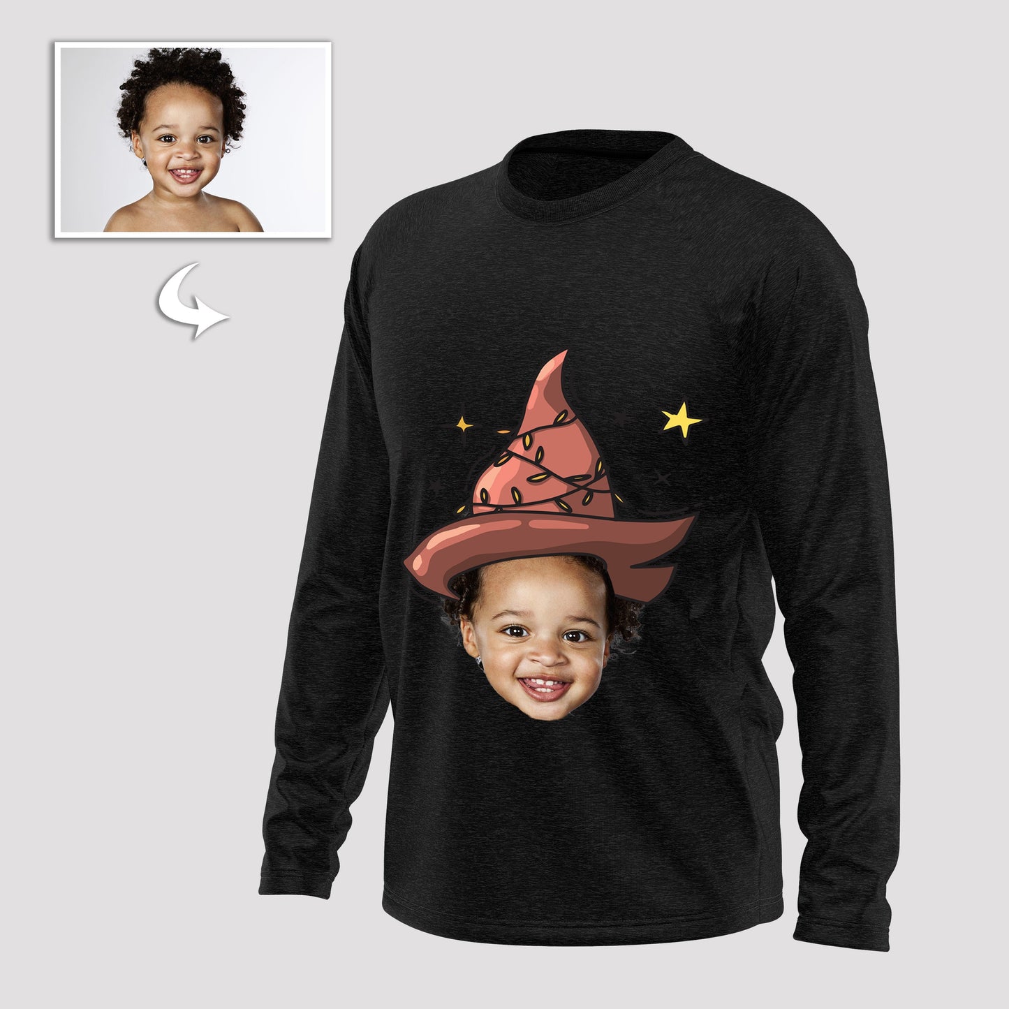 Custom Photo Cotton Long Sleeve Shirts For Halloween