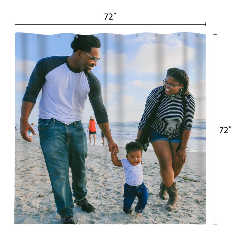 Photo Custom Shower Curtain Unique Gift for Family