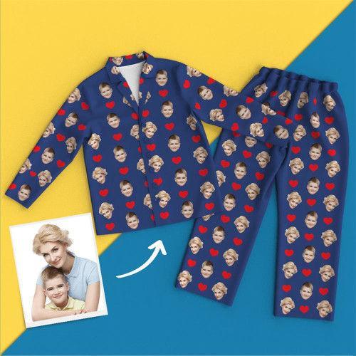 Custom Face Colorful Pajamas With Hearts