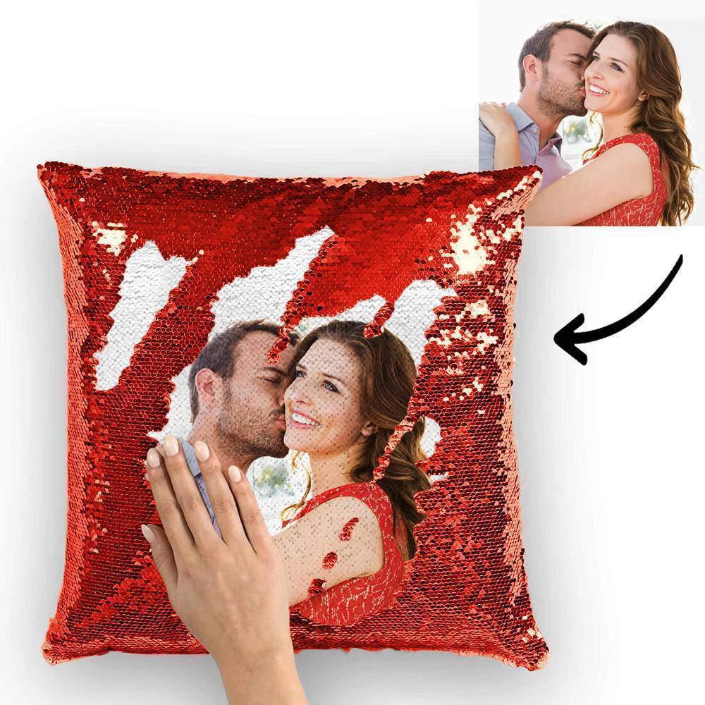 Mother's Day Gifts Photo Magic Sequin Pillow Mermaid Pillow 15.75"*15.75" - faceonboxer