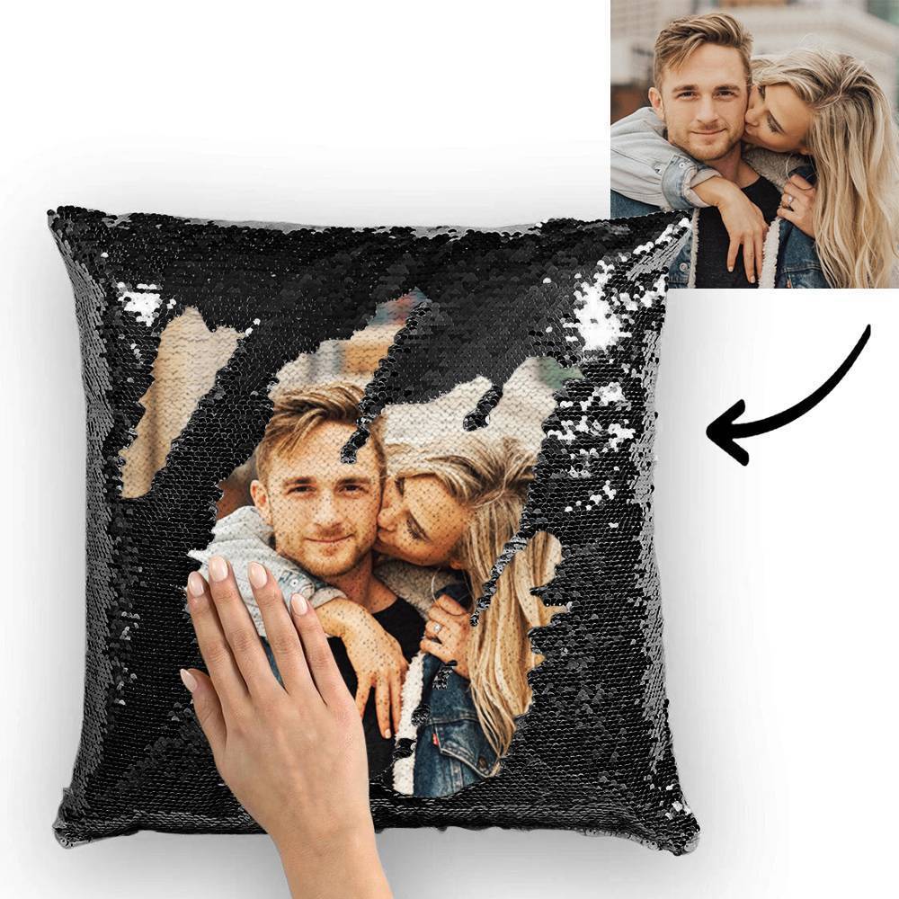 Mother's Day Gifts Photo Magic Sequin Pillow Mermaid Pillow 15.75"*15.75" - faceonboxer