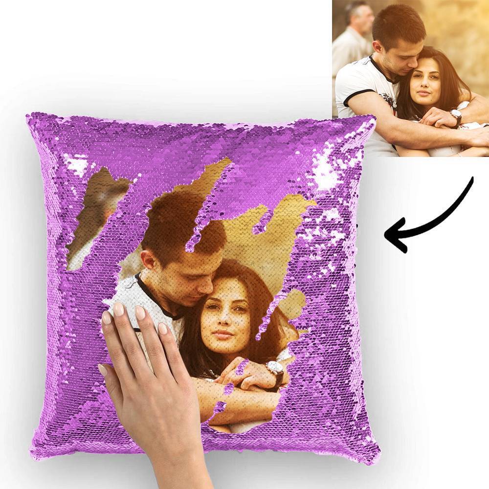 Mother's Day Gifts Photo Magic Sequin Pillow Mermaid Pillow 15.75"*15.75" - faceonboxer
