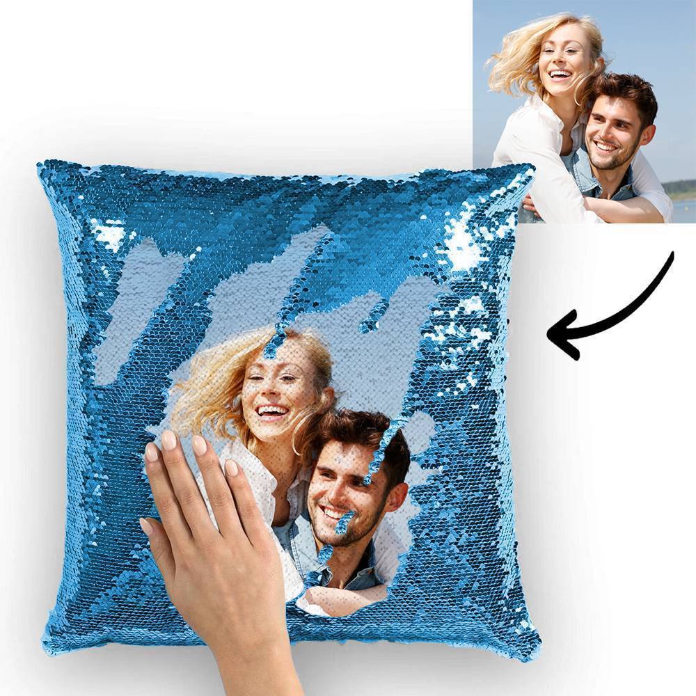 Mother's Day Gifts Photo Magic Sequin Pillow Mermaid Pillow 15.75"*15.75" - faceonboxer