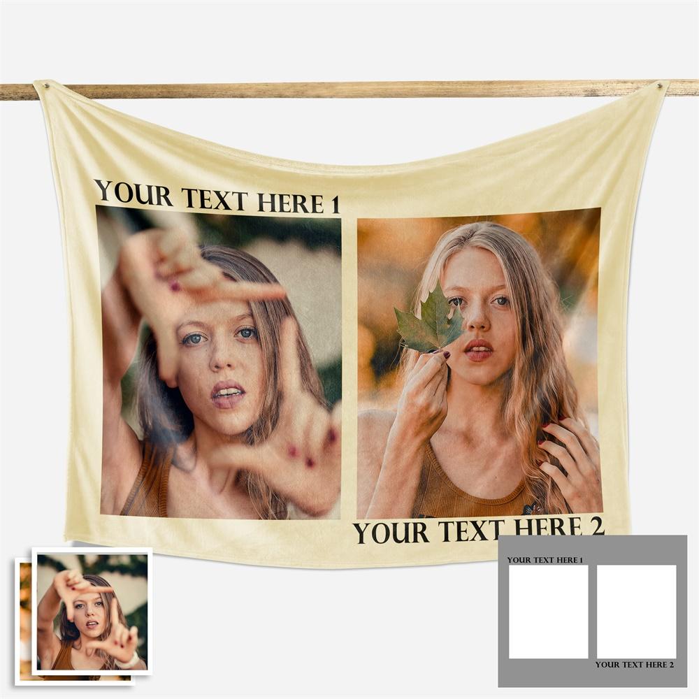Custom Fleece Photo Blanket For My Girl 1-4 Photos - New - faceonboxer
