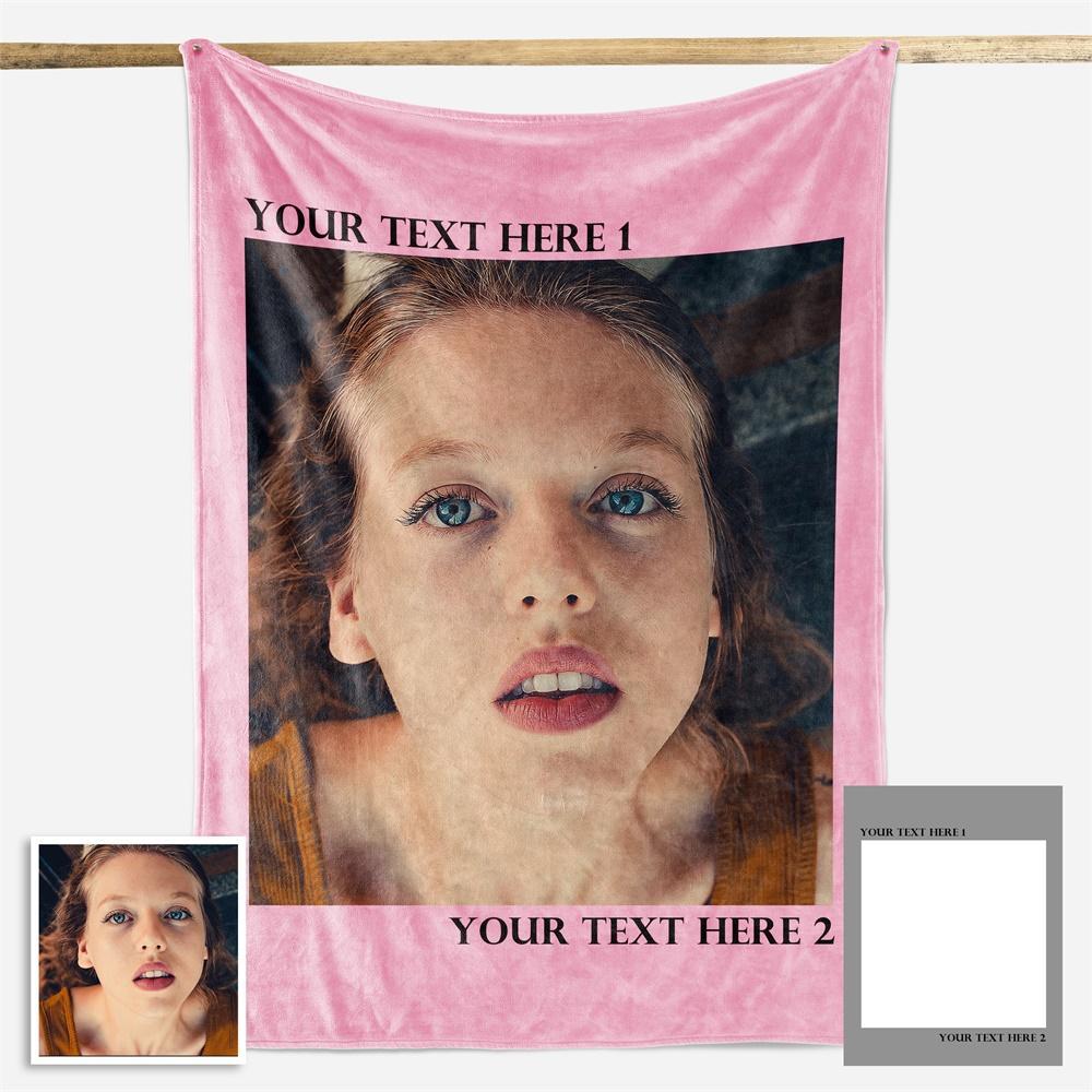 Custom Fleece Photo Blanket For My Girl 1-4 Photos - New - faceonboxer