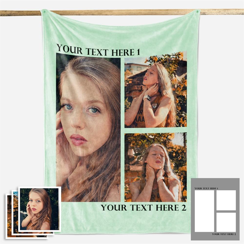 Custom Fleece Photo Blanket For My Girl 1-4 Photos - New - faceonboxer