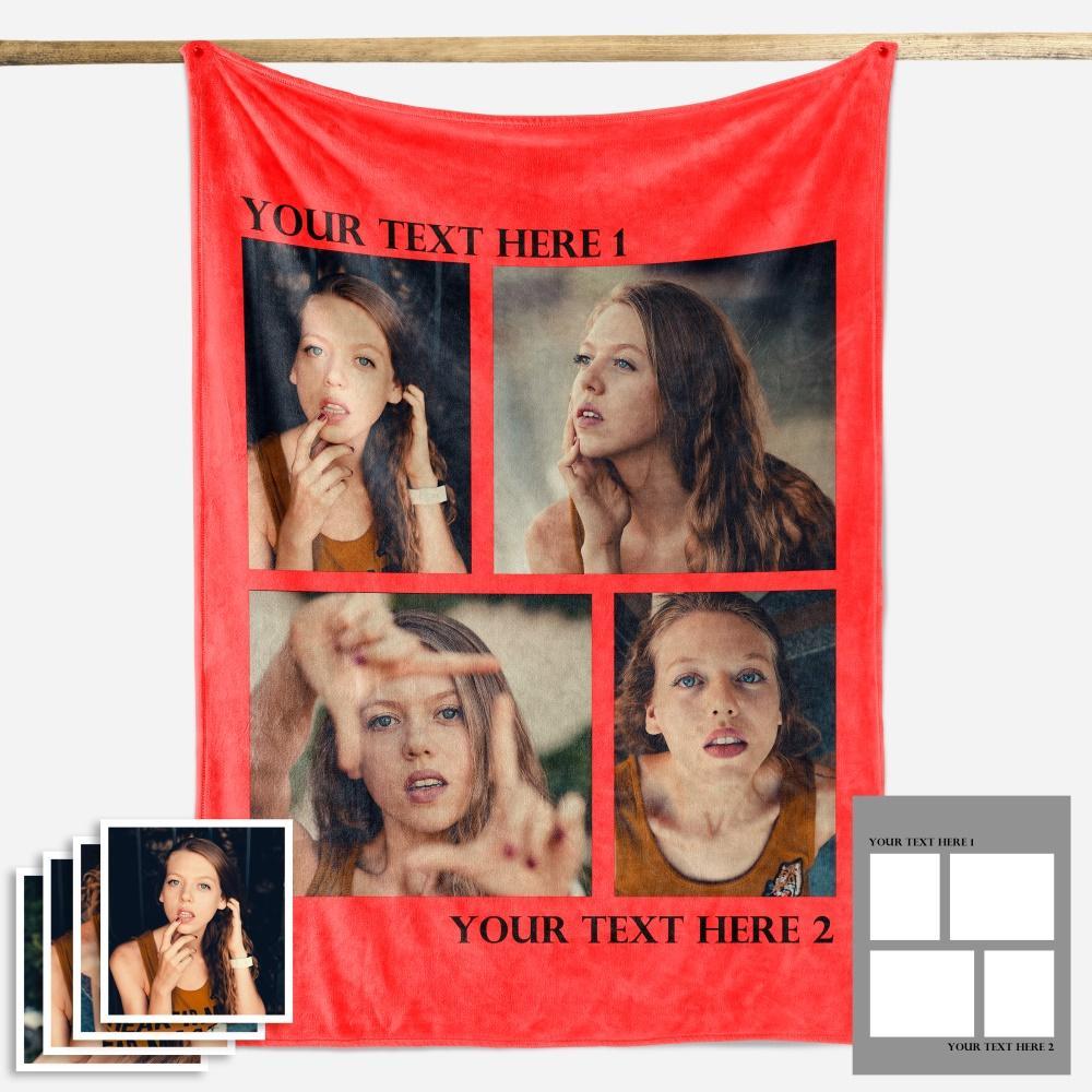 Custom Fleece Photo Blanket For My Girl 1-4 Photos - New - faceonboxer