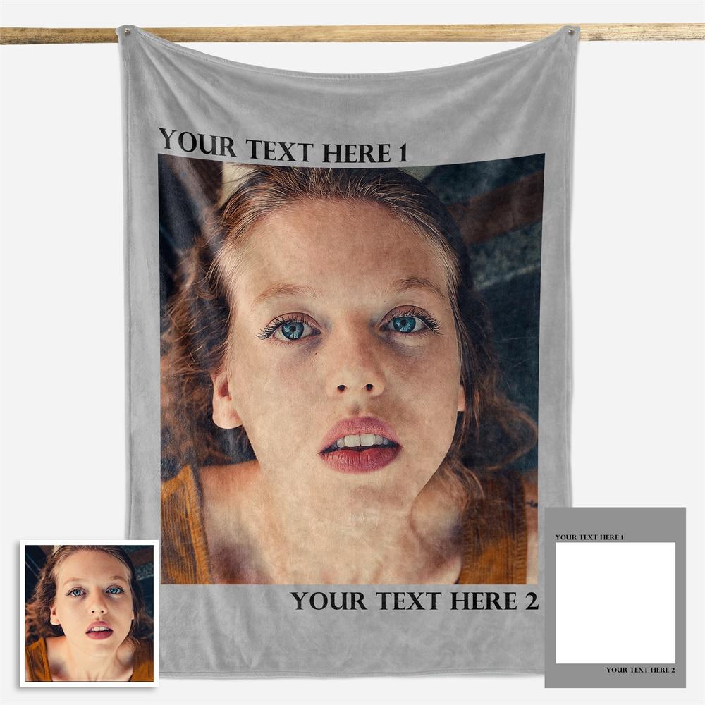 Custom Fleece Photo Blanket For My Girl 1-4 Photos - New - faceonboxer