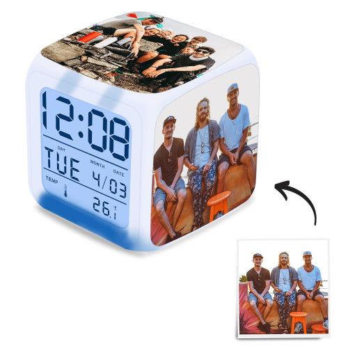 Multiphoto Alarm Clock Home Decoration Custom Colorful Lights