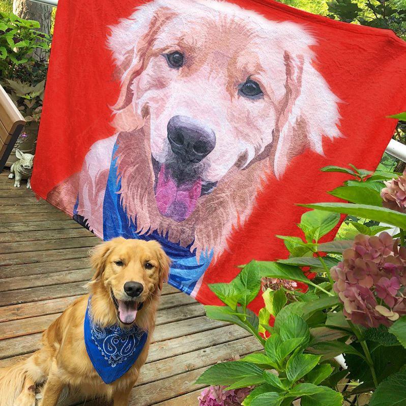 Custom Dog/Pet One Photo Blankets Fleece Blanket