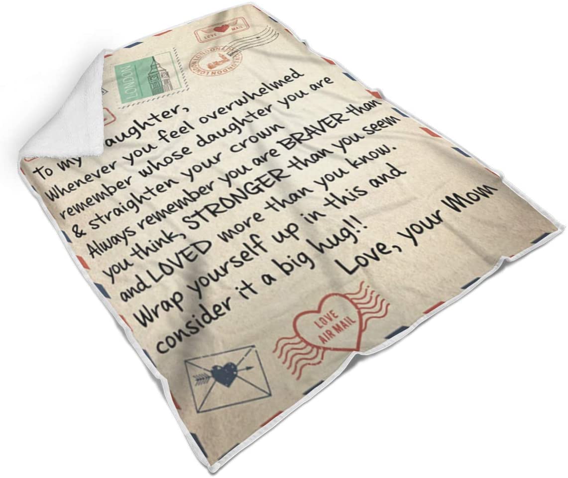 Mom to My Daughter Air Mail Message Custom Flannel Fleece Blanket