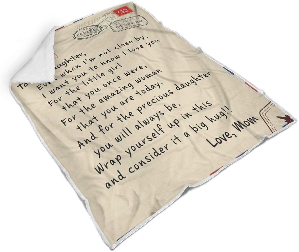 Mom to My Daughter Air Mail Message Custom Flannel Fleece Blanket