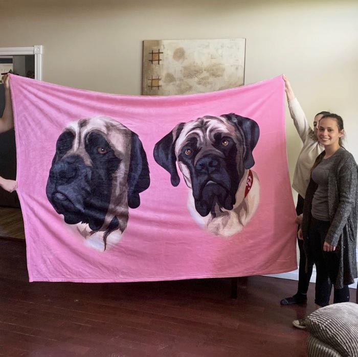 Custom Dog/Pet One Photo Blankets Fleece Blanket