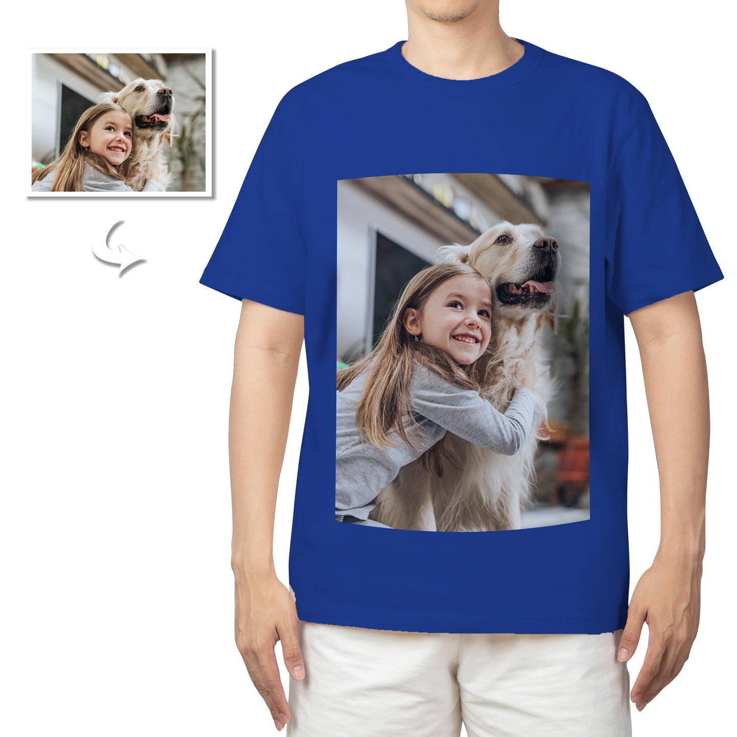 Unisex Cotton T-Shirt, Custom Photo Print, Double-Sided, Comfortable Tee