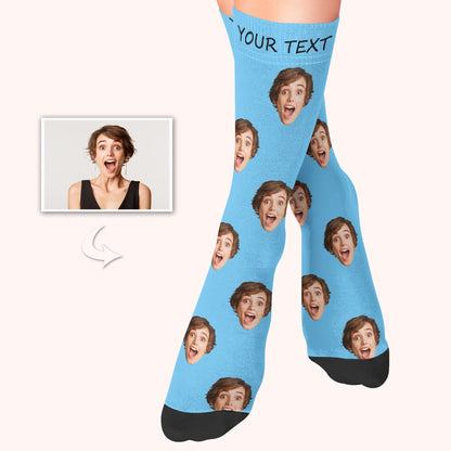 Custom Photo Face Socks With Multiple Colors Add Your Texts