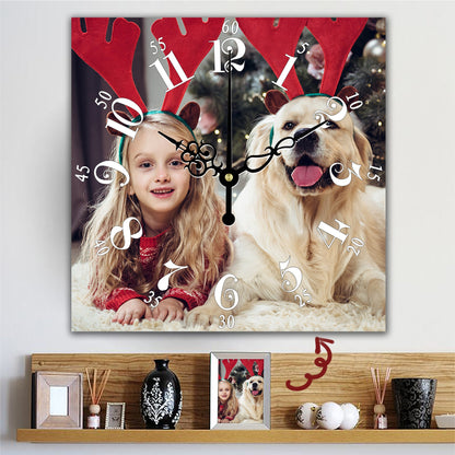 Personalized Clock Square Custom Wall Clock Gift With Photo