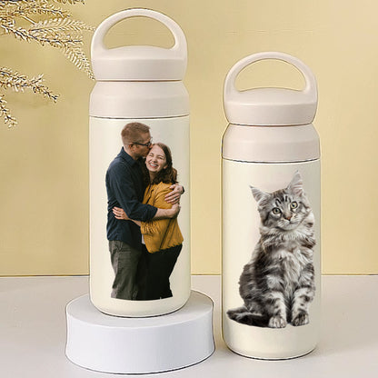 Custom Photo Insulated Tumbler - Stainless Steel with handle