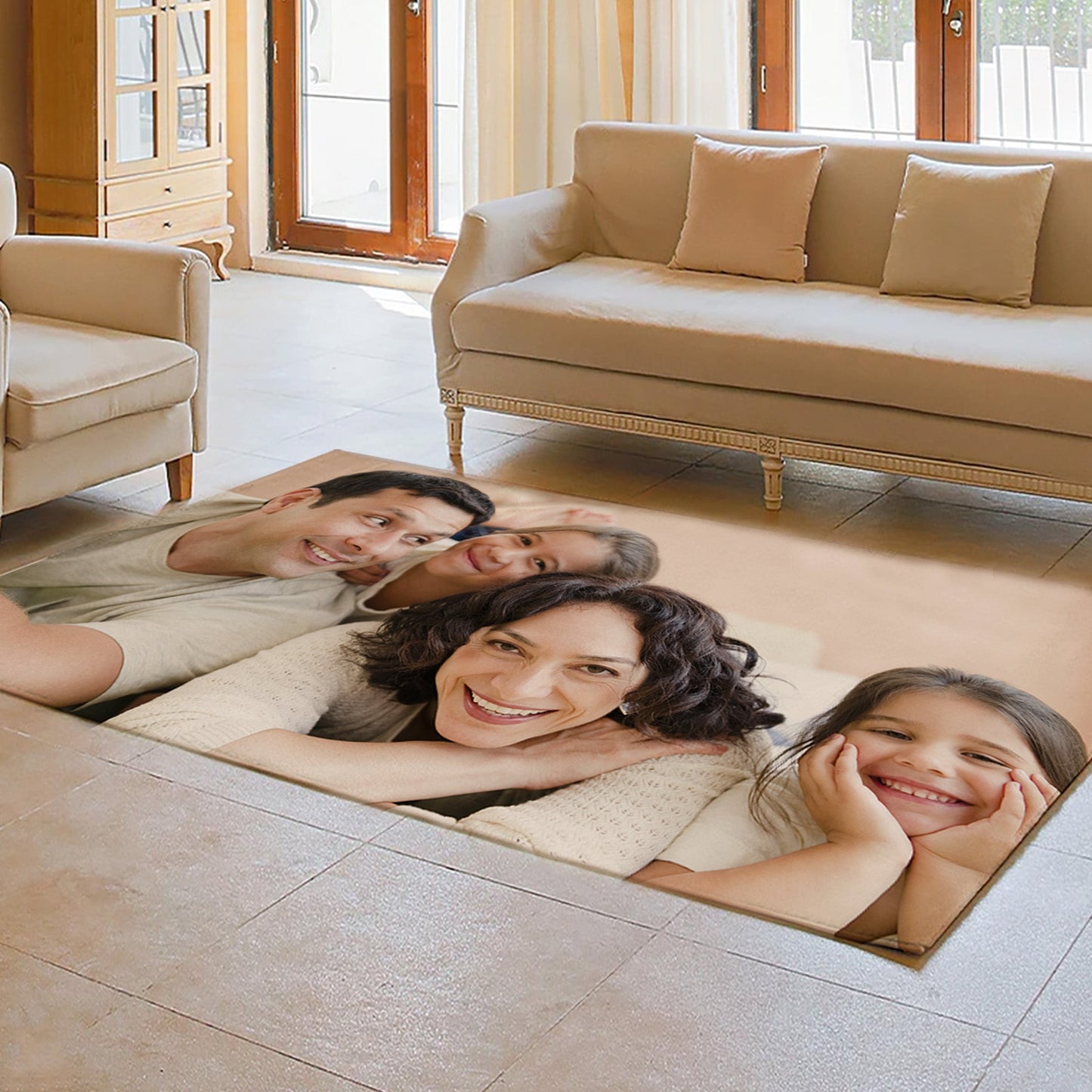 Custom Photo Flannel Carpet, Extra Soft Anti-Slip Floor Picture Mats