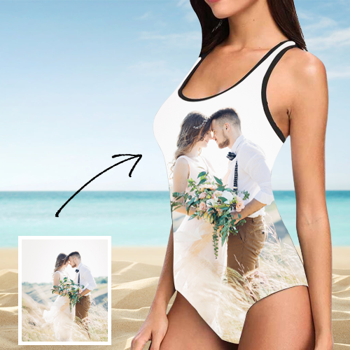 Custom Photo Swimwear Women's Slip One Piece Swimsuit