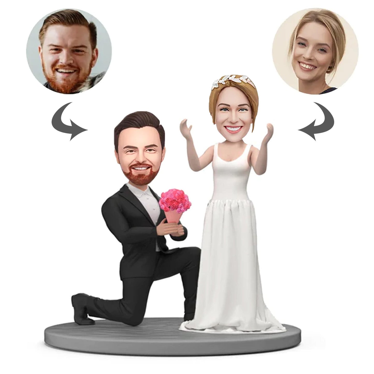 Personalized Wedding Bobblehead - Customized Playful Souvenir