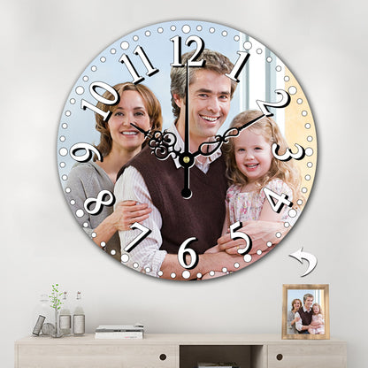 Custom Photo Wall Clock Round Clock For Home Keepsake Gift