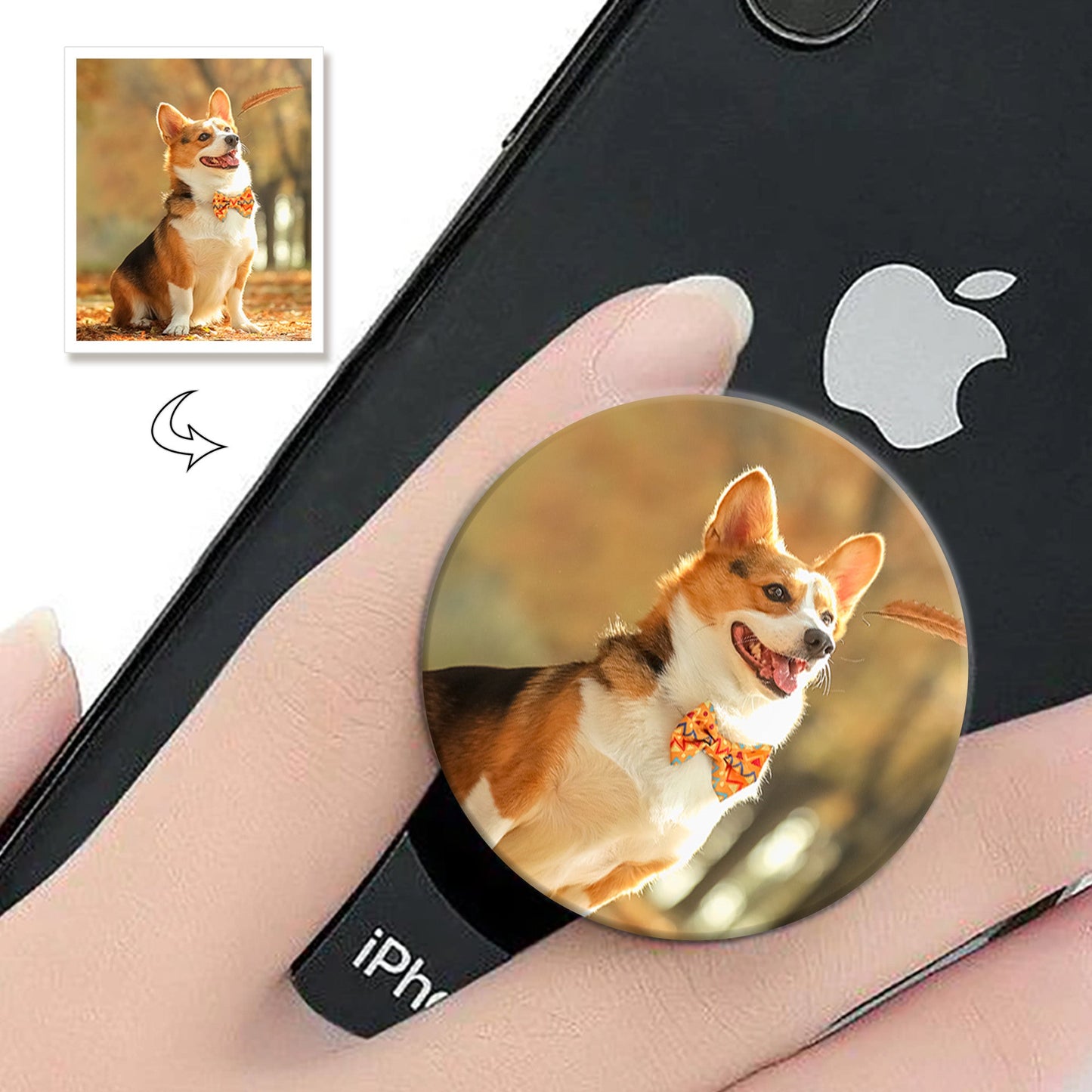 Customized Photo Phone Grip, Personalized Holder, Unique Gift, Keepsake Item