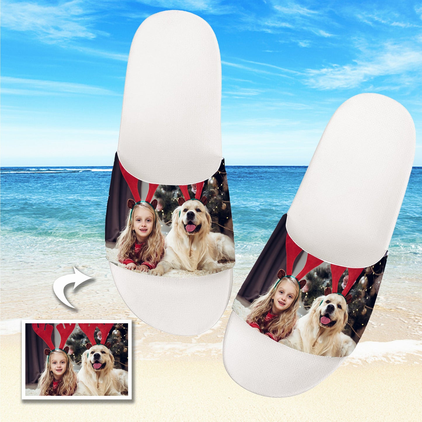 Custom Photo Slippers Personalized Sliders Sandals For Baby & Kids