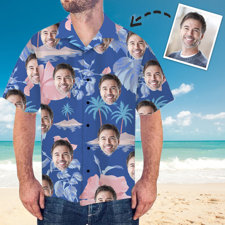 Custom Face Shirt Men's Hawaiian Shirt