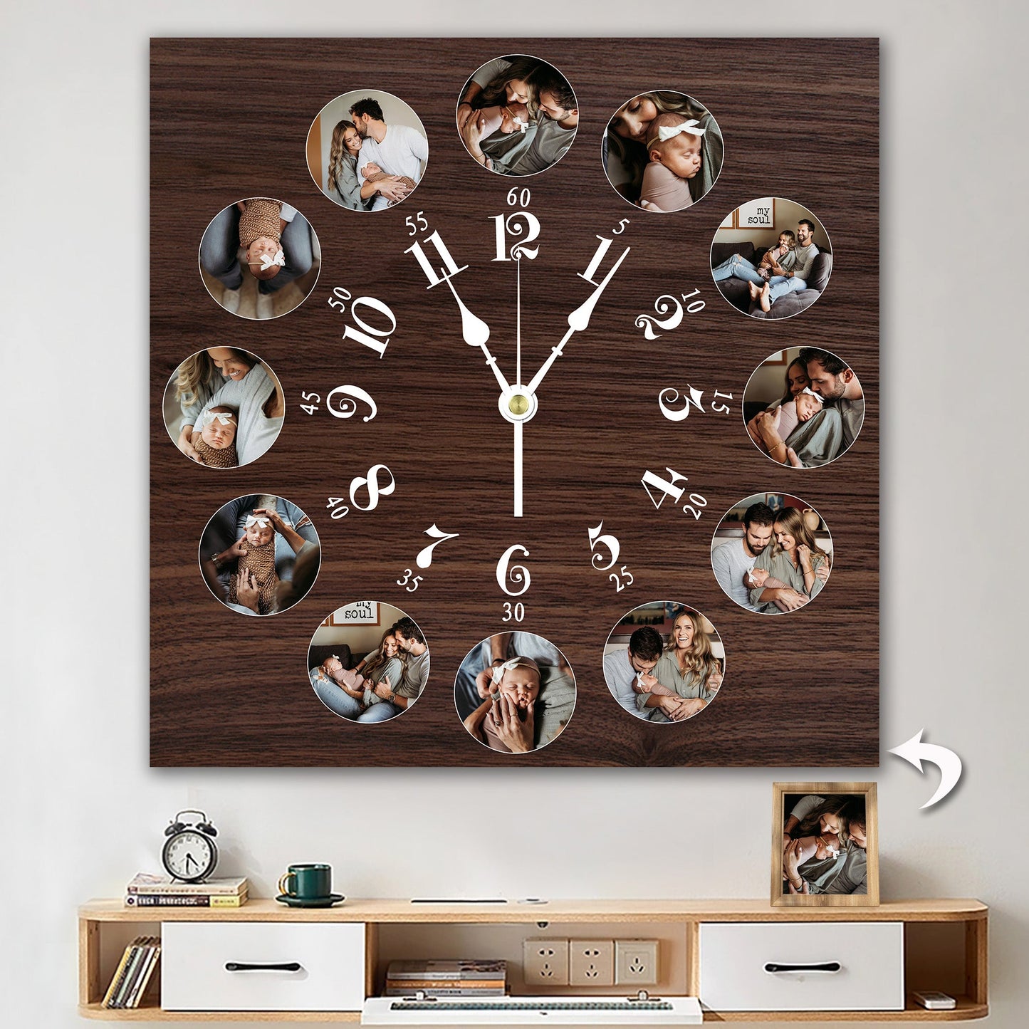 12pcs Photo Wall Clock Personalized Clock