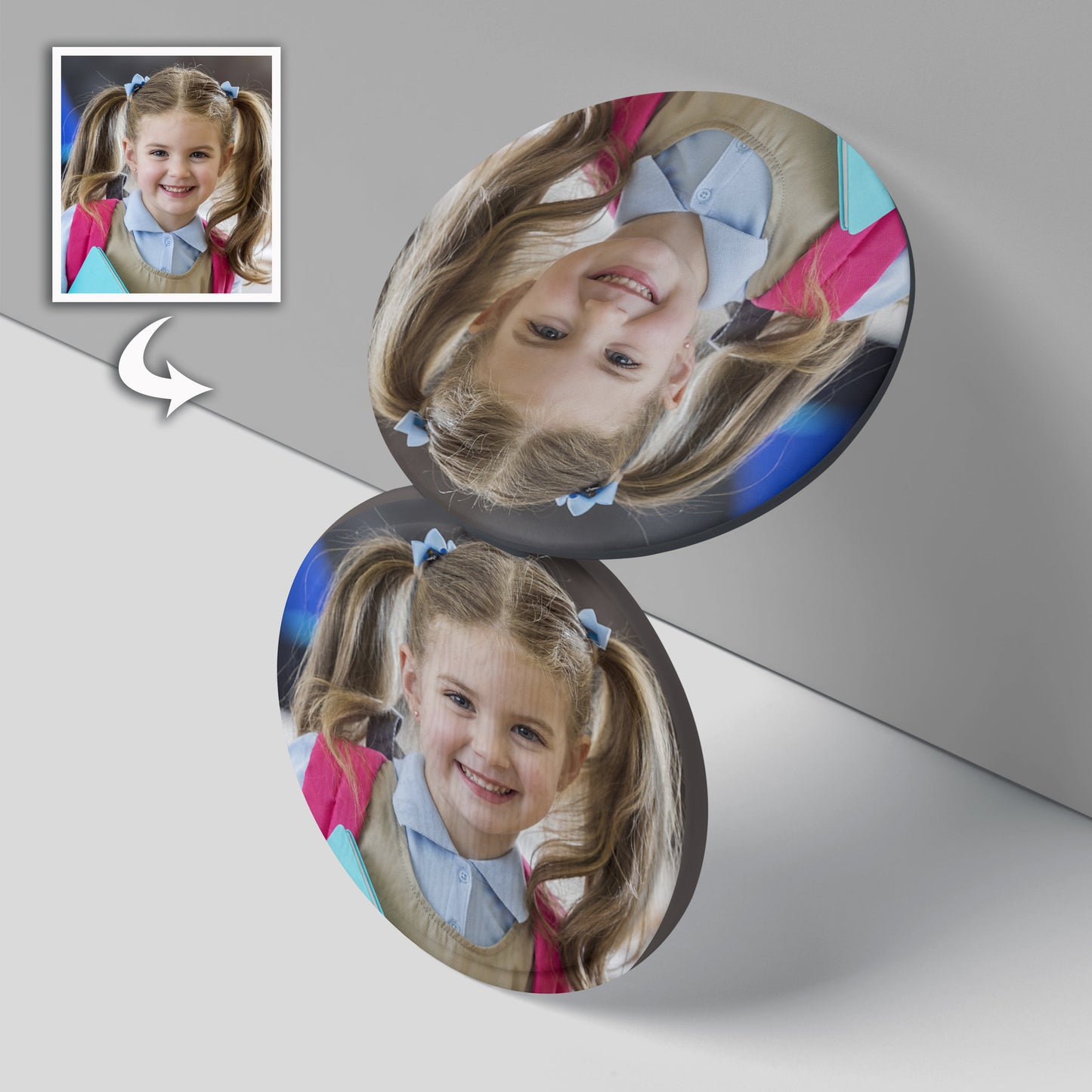 Compact Mirror with Custom Photo - Double-Sided Cosmetic Purse Travel Mirror