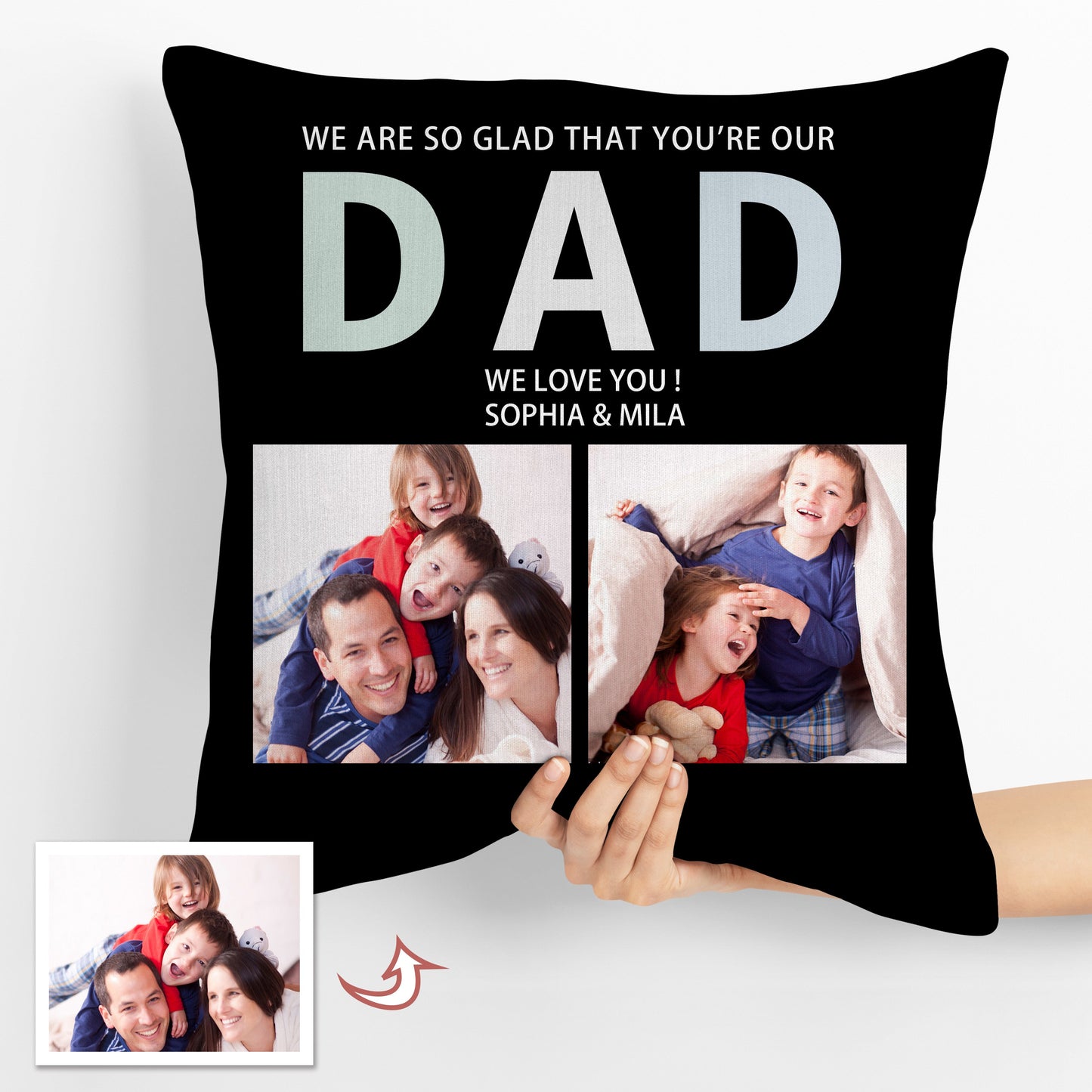 Photo Custom Throw Pillows for Dad Best Father's Day Gift