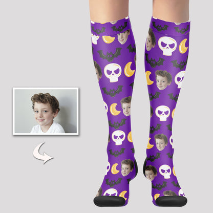 Custom Photo Knee High Socks For Halloween