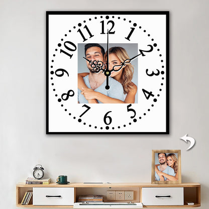 Personalized Photo Wall Clocks Customized Square Silent Gift Idea