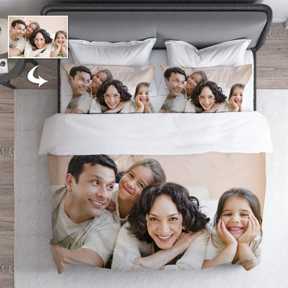 Cotton Three-Piece Bedding Set: Personalized Custom Photo Quilt Cover