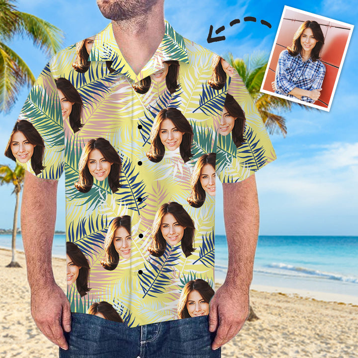 Custom Face Shirt Men's Hawaiian Shirt