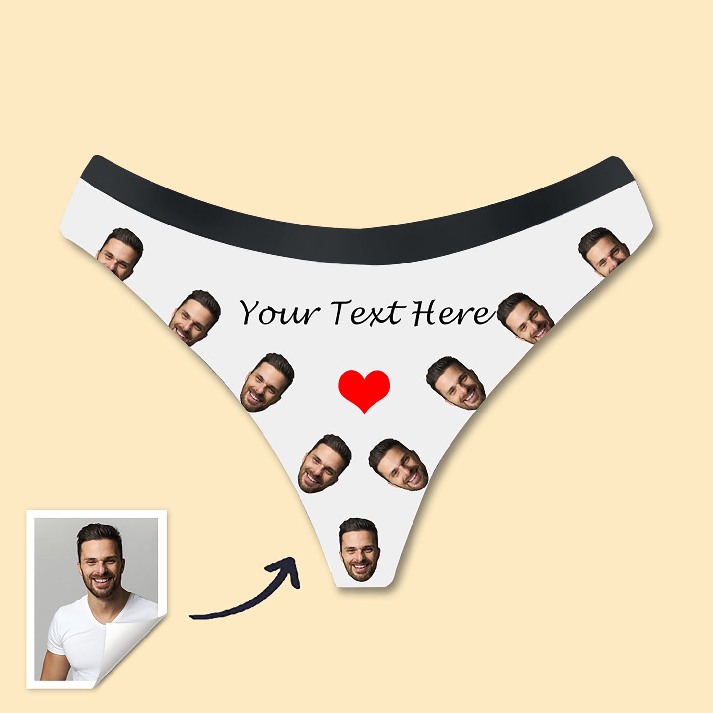 Custom Womens Thong with Boyfriend’s Photo Sexy Underwear Women Boxers