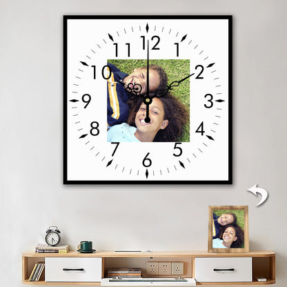 Personalized Photo Wall Clocks Customized Square Silent Gift Idea