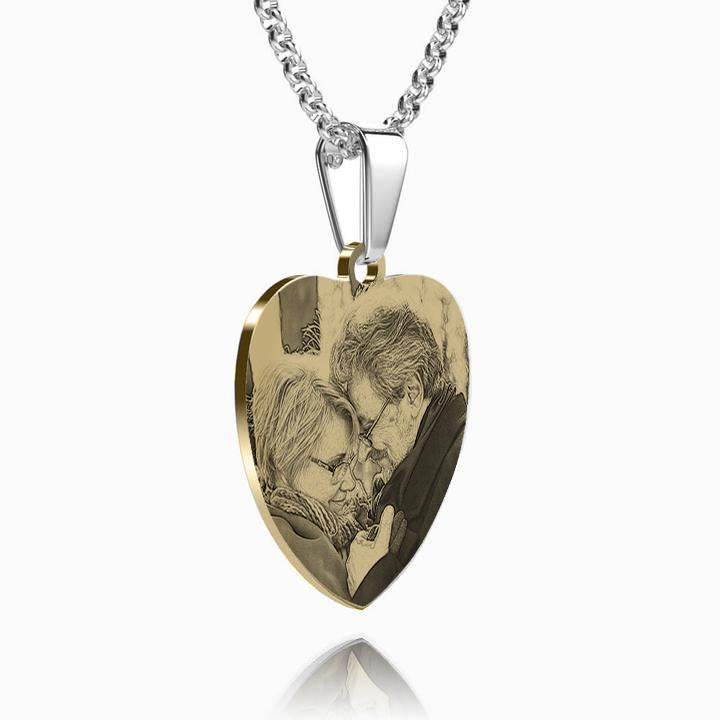 Women's Printing Photo Locket Heart Necklace - faceonboxer