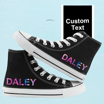 Custom Canvas Shoes, Engraved Canvas Shoes High Waist