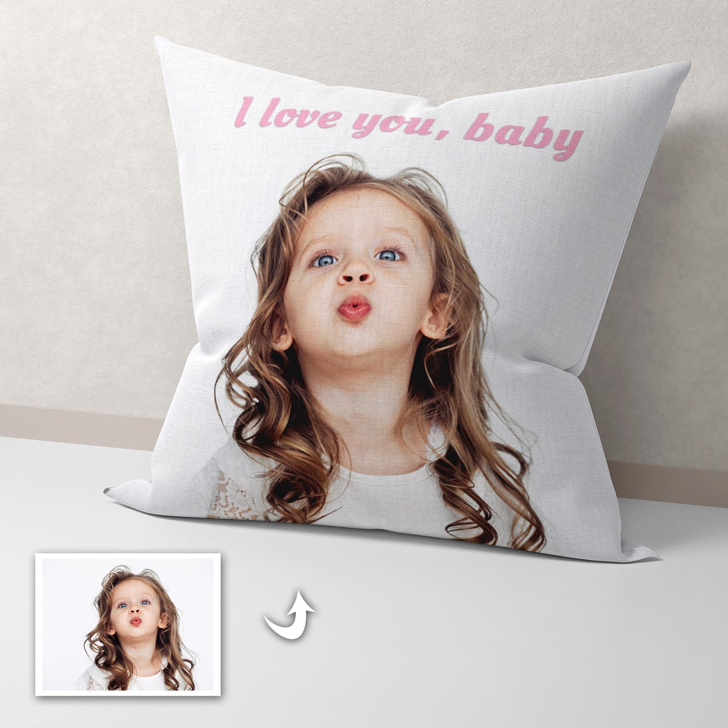 Personalized With Photo and Text Custom Throw Pillows Double side printed