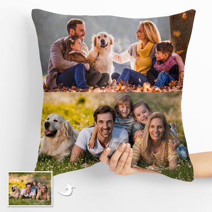 Photo Custom Throw Pillows Double side printed Personalized with 2 Photos